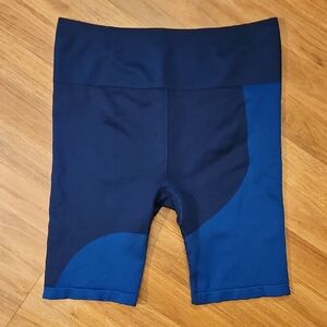 Fabletics Blue Colorblock Bike Shorts Size XL